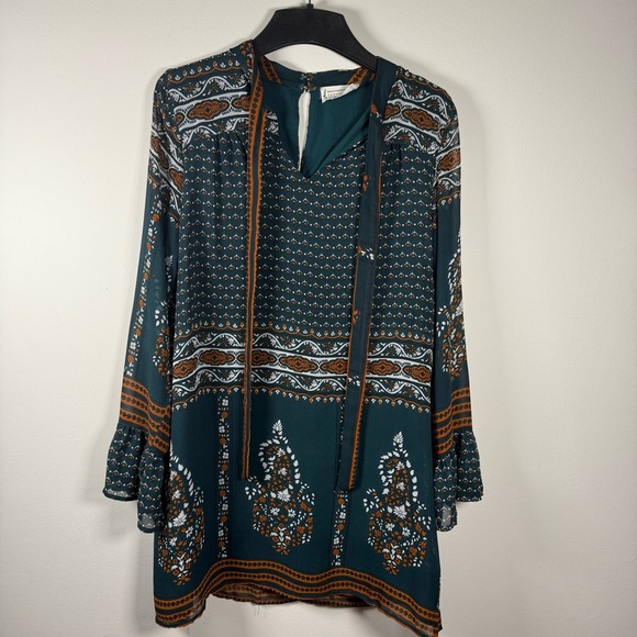 Love Riche Dresses & Skirts - Love Riche Bohemian Teal Mesh Dress Size Large